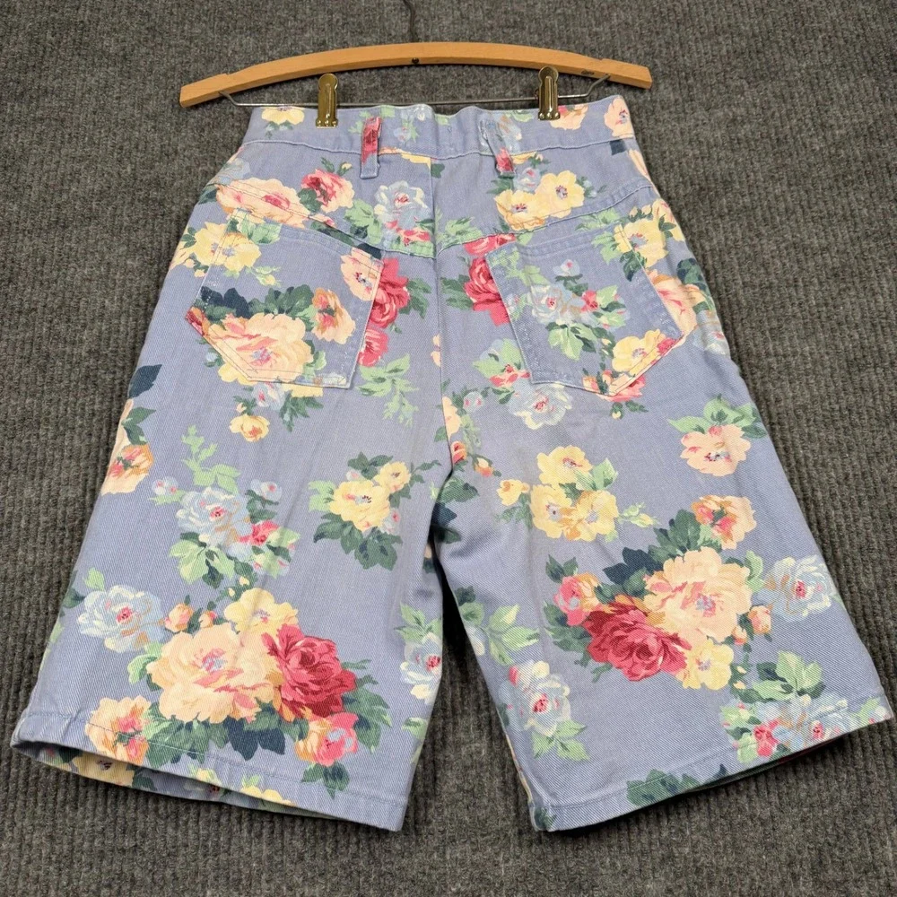Vintage 90s Floral Mom Shorts 8 High Rise Cottagecore Jorts Pastel Grunge USA